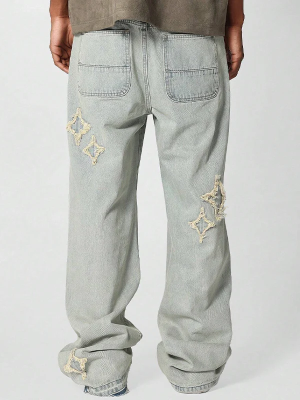 Men's Solid Colour Loose Jeans - Image 3