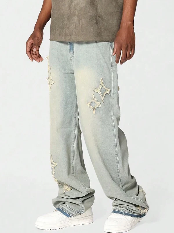 Men's Solid Colour Loose Jeans - Image 4