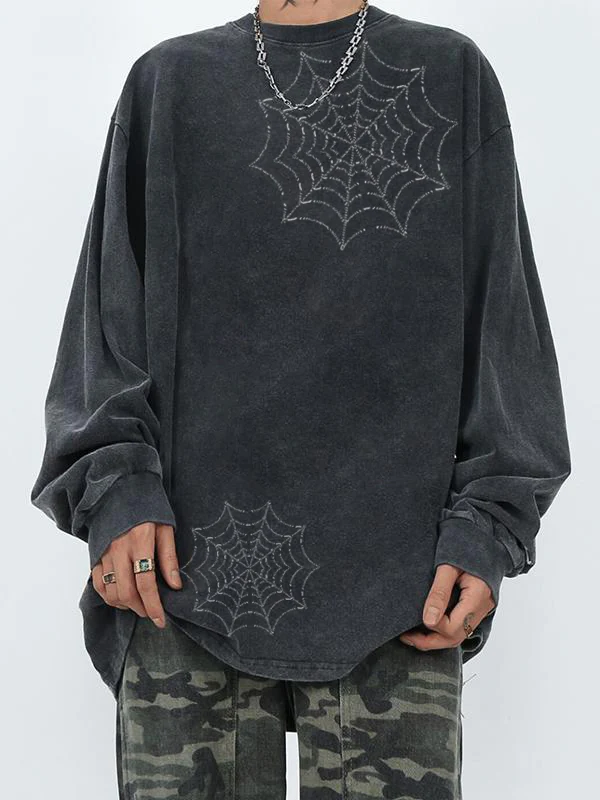Men's Spider Oversized Long Sleeve Tee