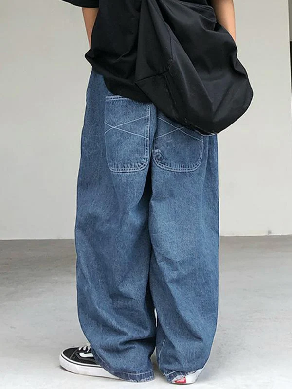 Men's Spider Print Loose Jeans - Image 2