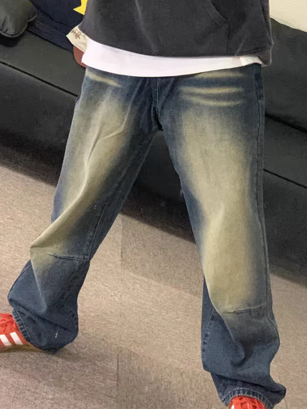 Men's Street Letter Loose Jeans - Image 3
