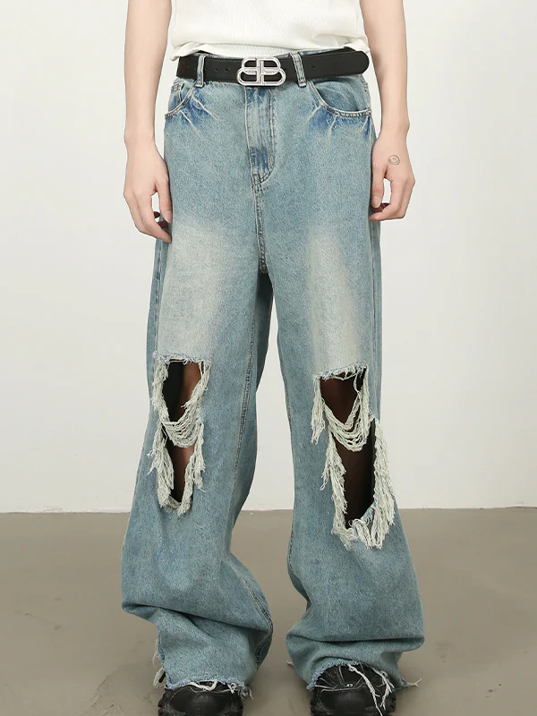Men's Street Raglan Loose Jeans - Image 2