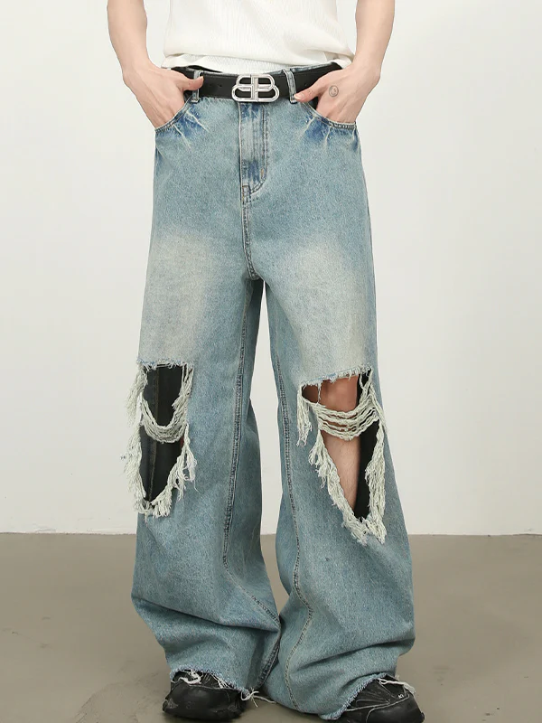 Men's Street Raglan Loose Jeans - Image 4