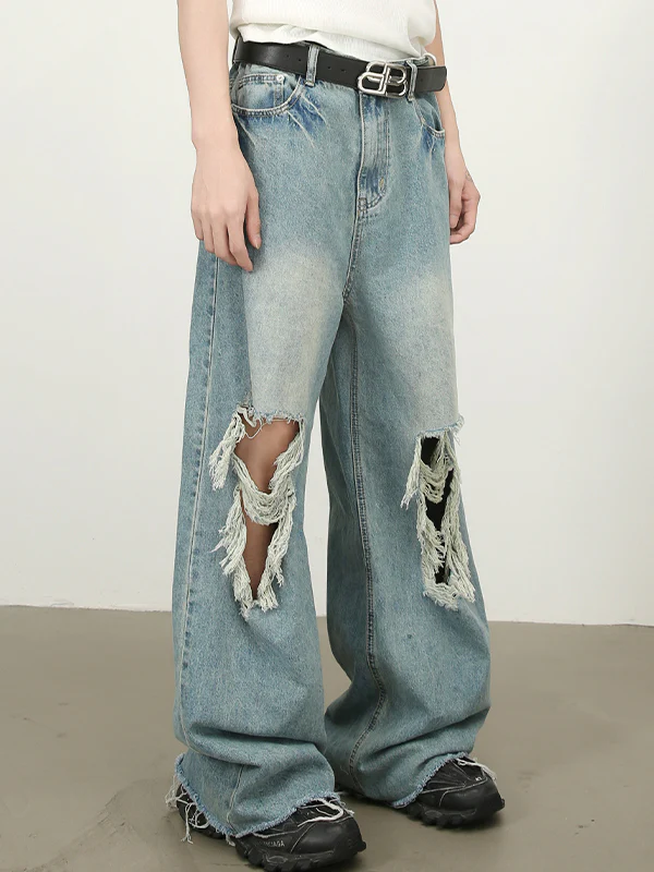 Men's Street Raglan Loose Jeans - Image 5