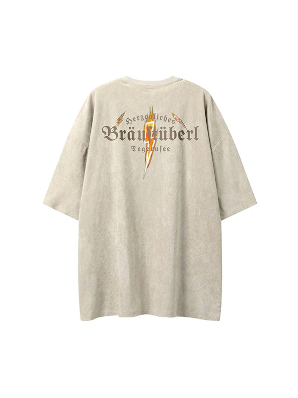 Men's Street Suede Oversized Short Sleeve Tee - Image 2