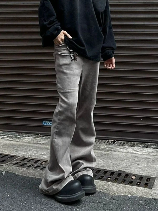 Men's Street Wash Flared Slim Jeans - Image 4