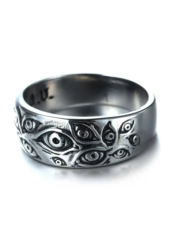 Men's Vintage Eye Pattern Ring - Image 2