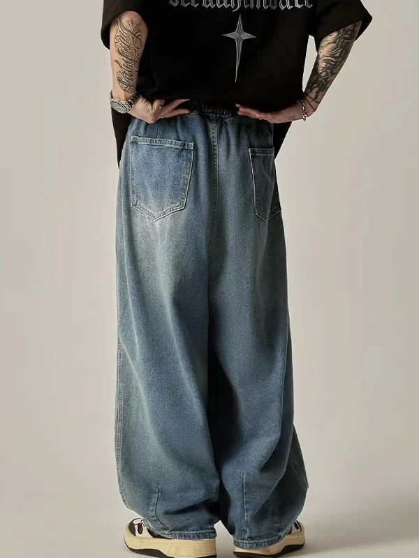 Men's Vintage Spider Print Loose Jeans - Image 2