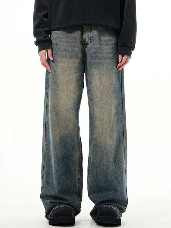 Men's Vintage Wash Loose Jeans - Image 3