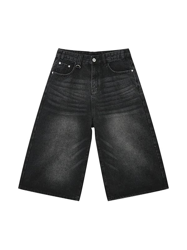 Men's Vintage Washed Denim Loose Shorts - Image 3