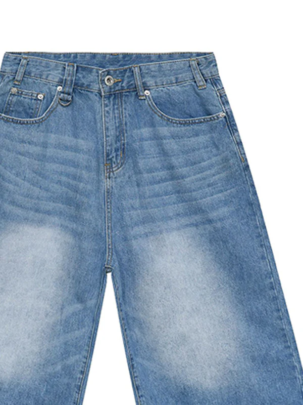 Men's Vintage Washed Denim Loose Shorts - Image 9