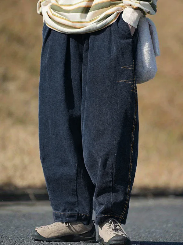 Men's Washed Baggy Lantern Shape Wide Leg Pants - Image 3