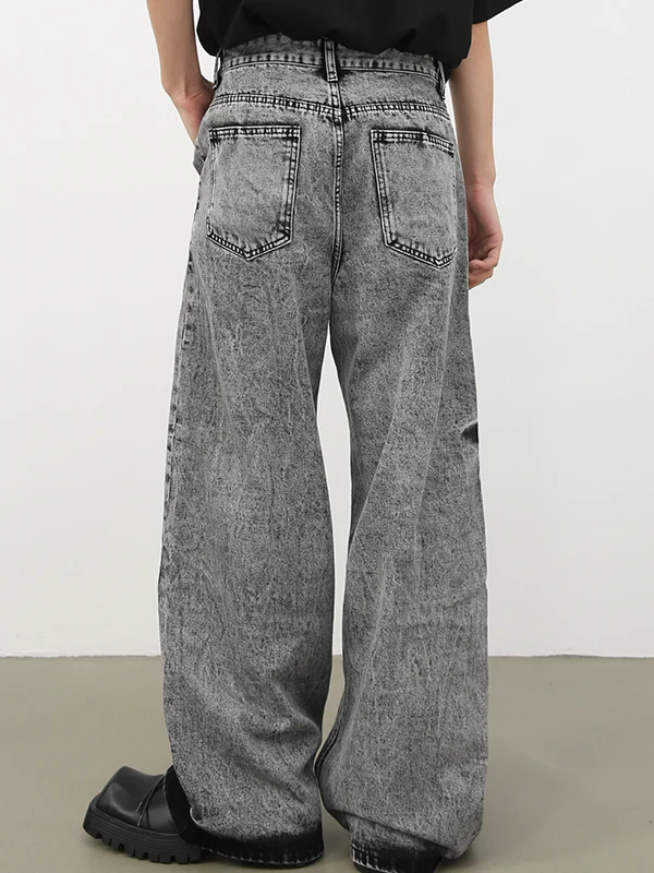 Men's Washed Loose Jeans - Image 3