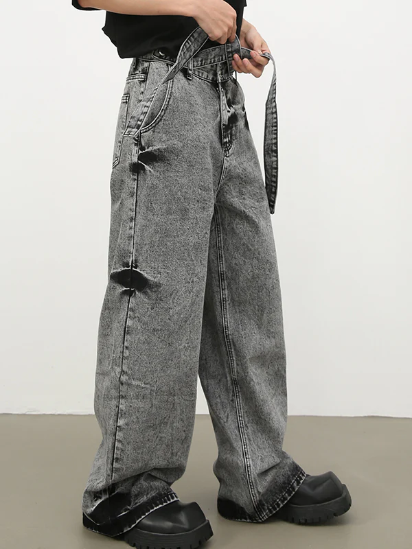 Men's Washed Loose Jeans - Image 4