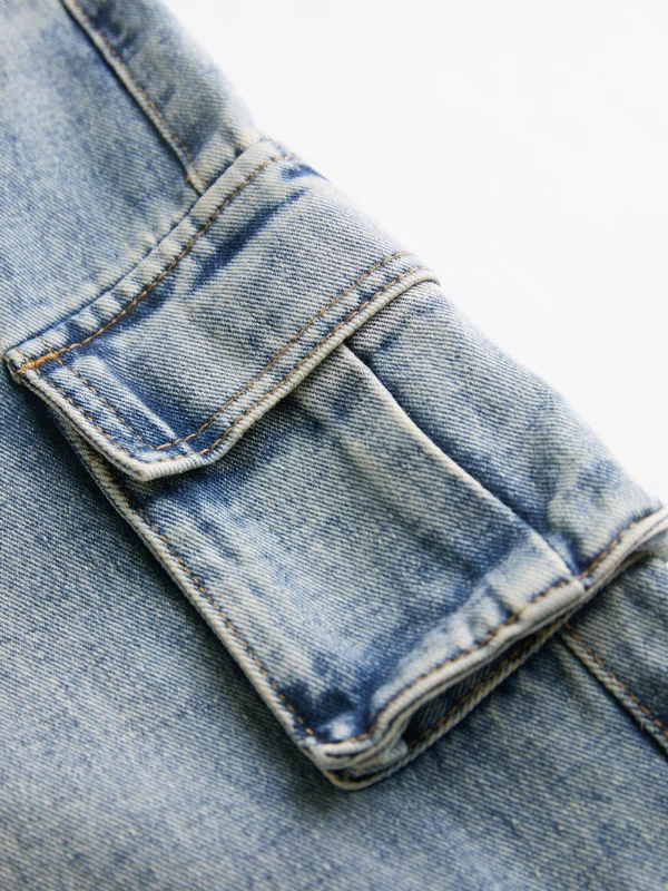 Men's Washed Multi Pocket Cargo Jeans - Image 11