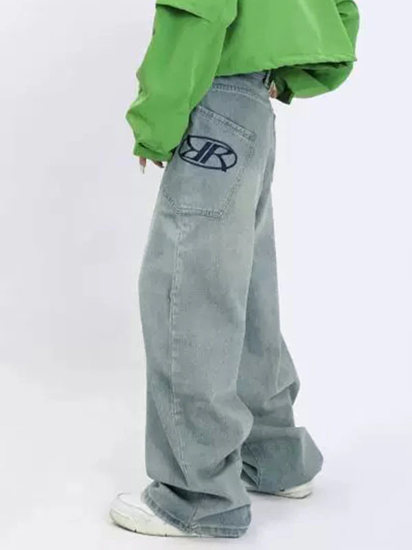 Men's Washed Print Baggy Loose Jeans - Image 2