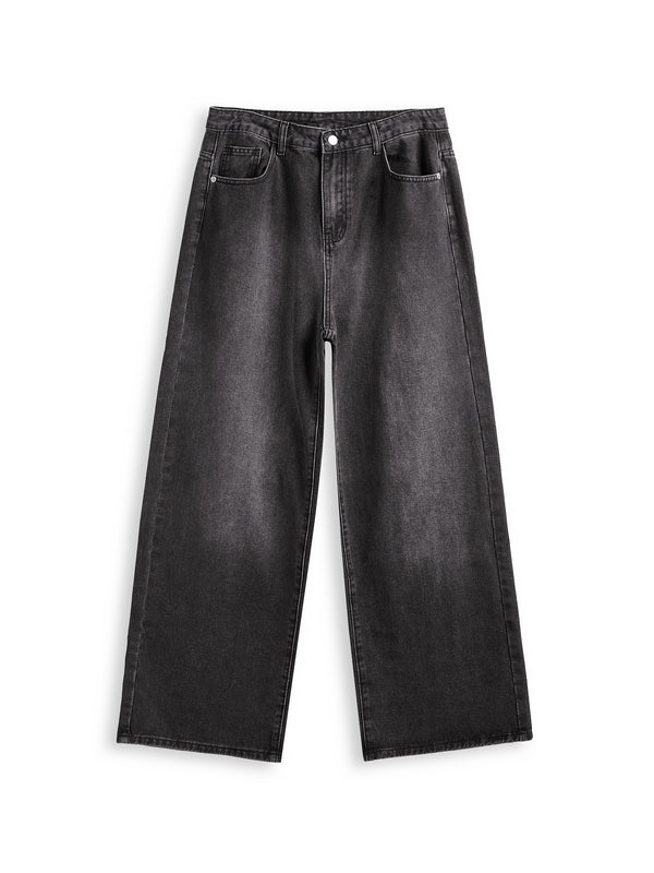 Men's Washed Spider Web Print Loose Jeans - Image 5