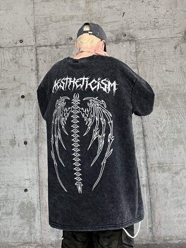Men's Wing Print Oversized Short Sleeve Tee - Image 3