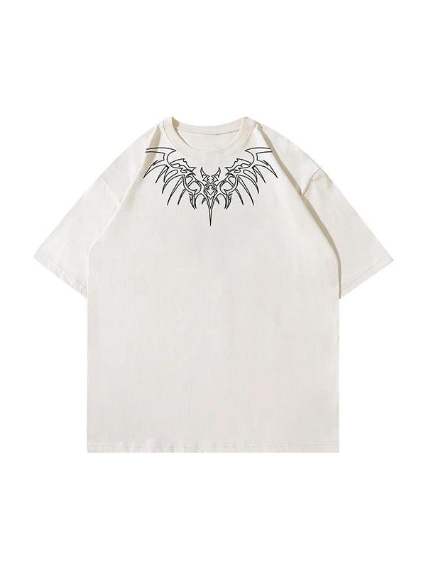 Men's Wing Print Oversized Short Sleeve Tee - Image 4