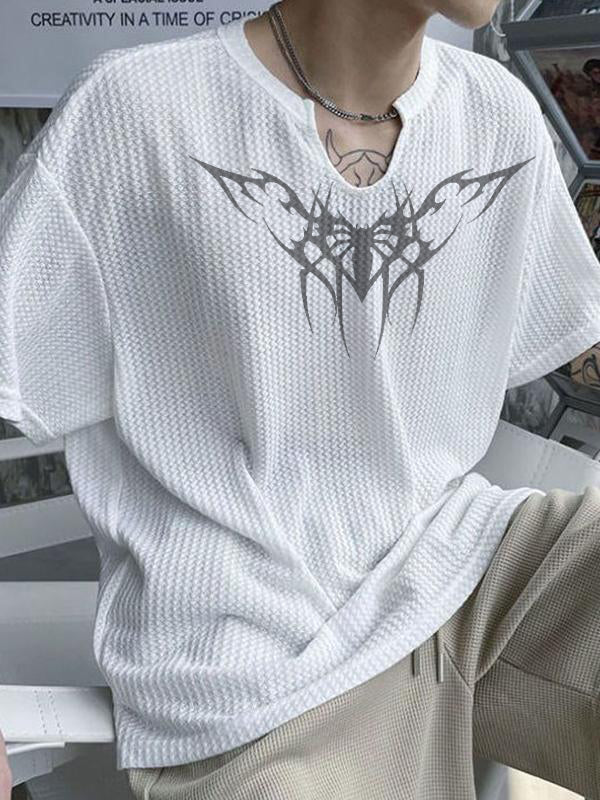 Men's Wings Print Neck Short Sleeve Tee - Image 4