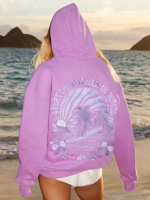 Ocean Wave Print Sweatshirts - Image 2