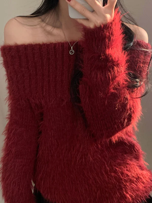 One-Shoulder Pullover Sweaters