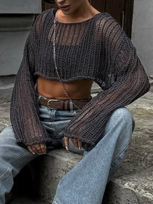 Openwork Knit Long Sleeve - Image 5