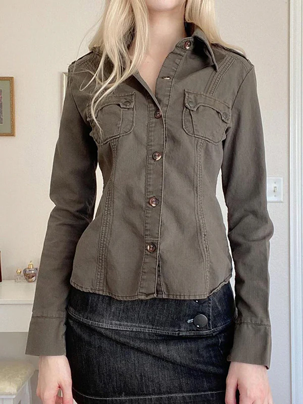 Patchwork Workwear Style Jacket