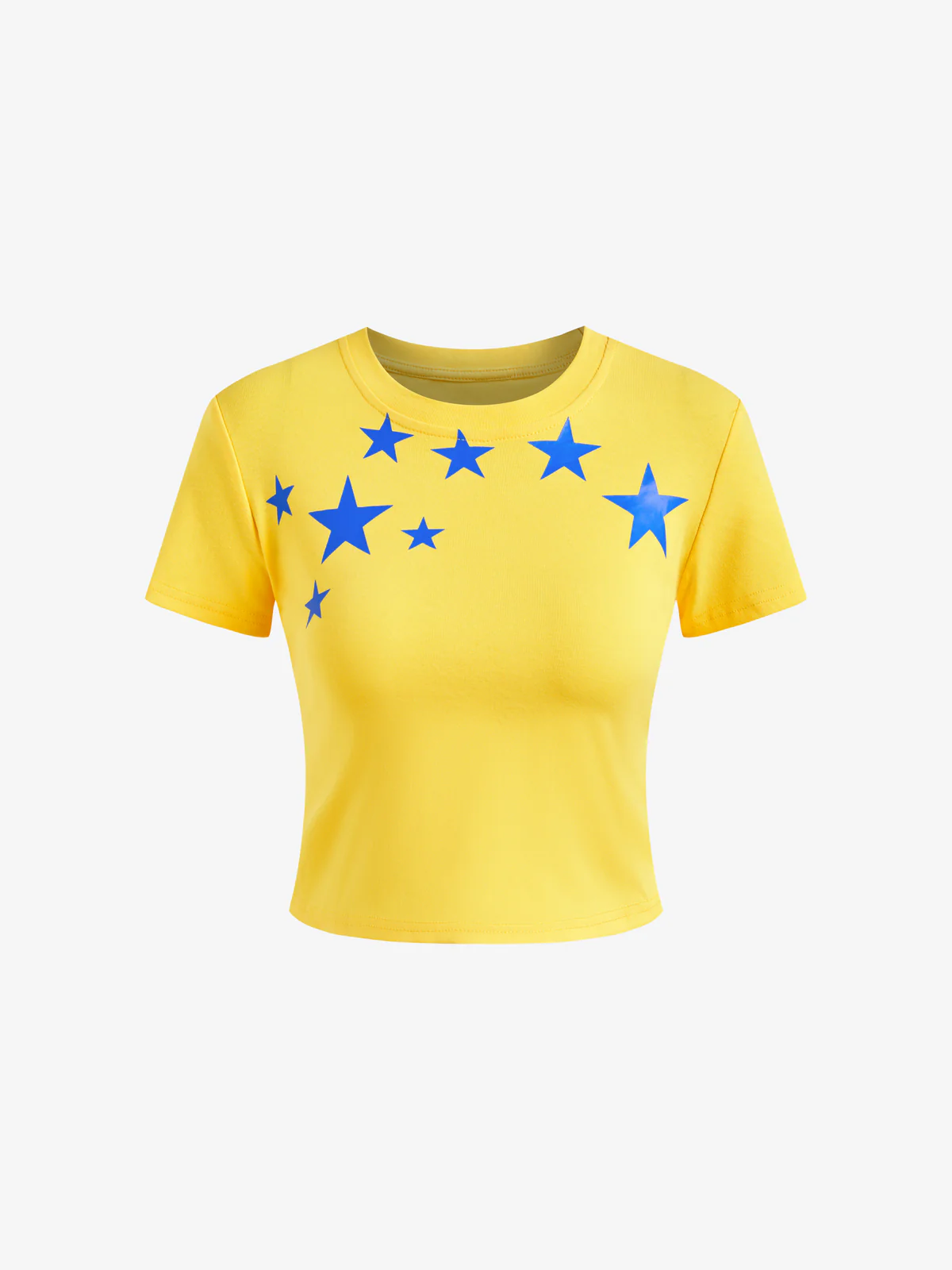 Pentagram Print On The Front Shoulder Short Sleeve