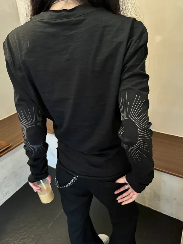 Personalized Hot-Fixed Rhinestones Long Sleeve - Image 3