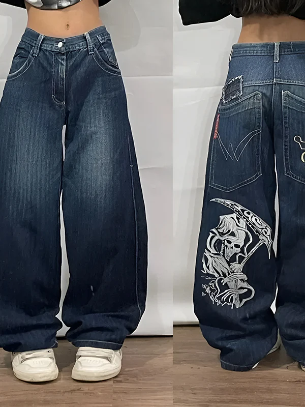 Personalized Pattern Loose Straight Fit Boyfriend Jeans - Image 3