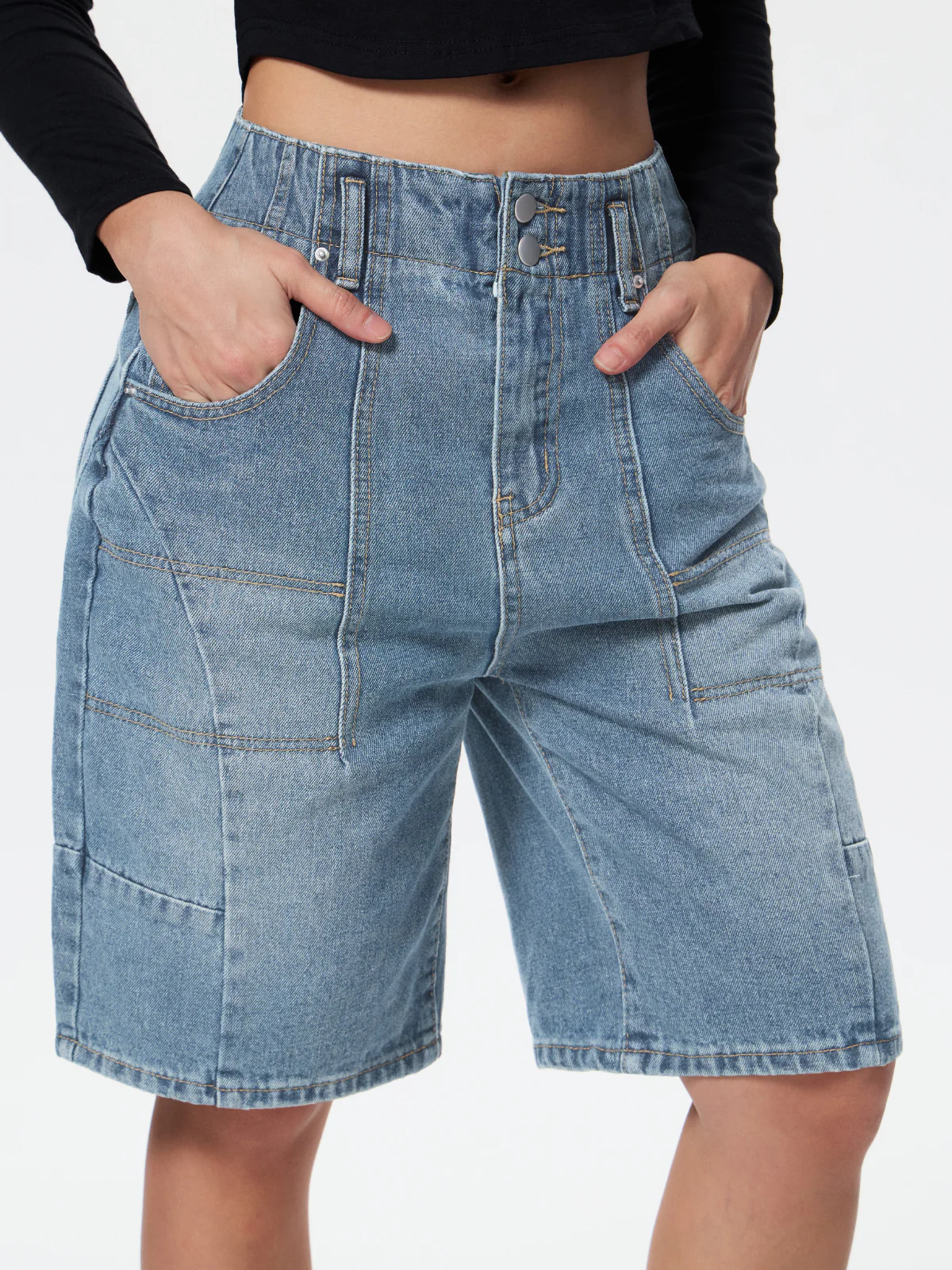 Personalized Pocket Denim Shorts - Image 10
