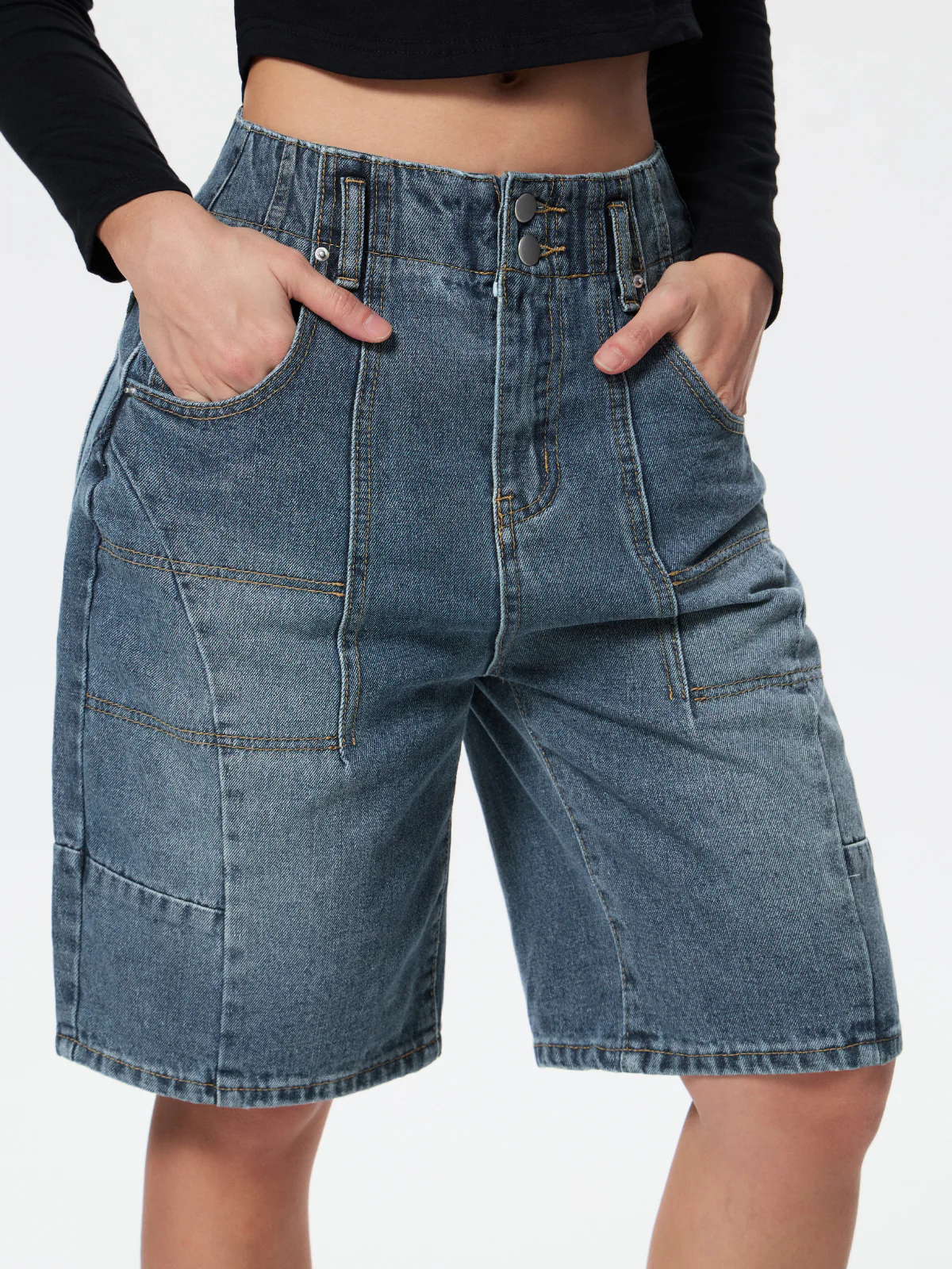 Personalized Pocket Denim Shorts - Image 3