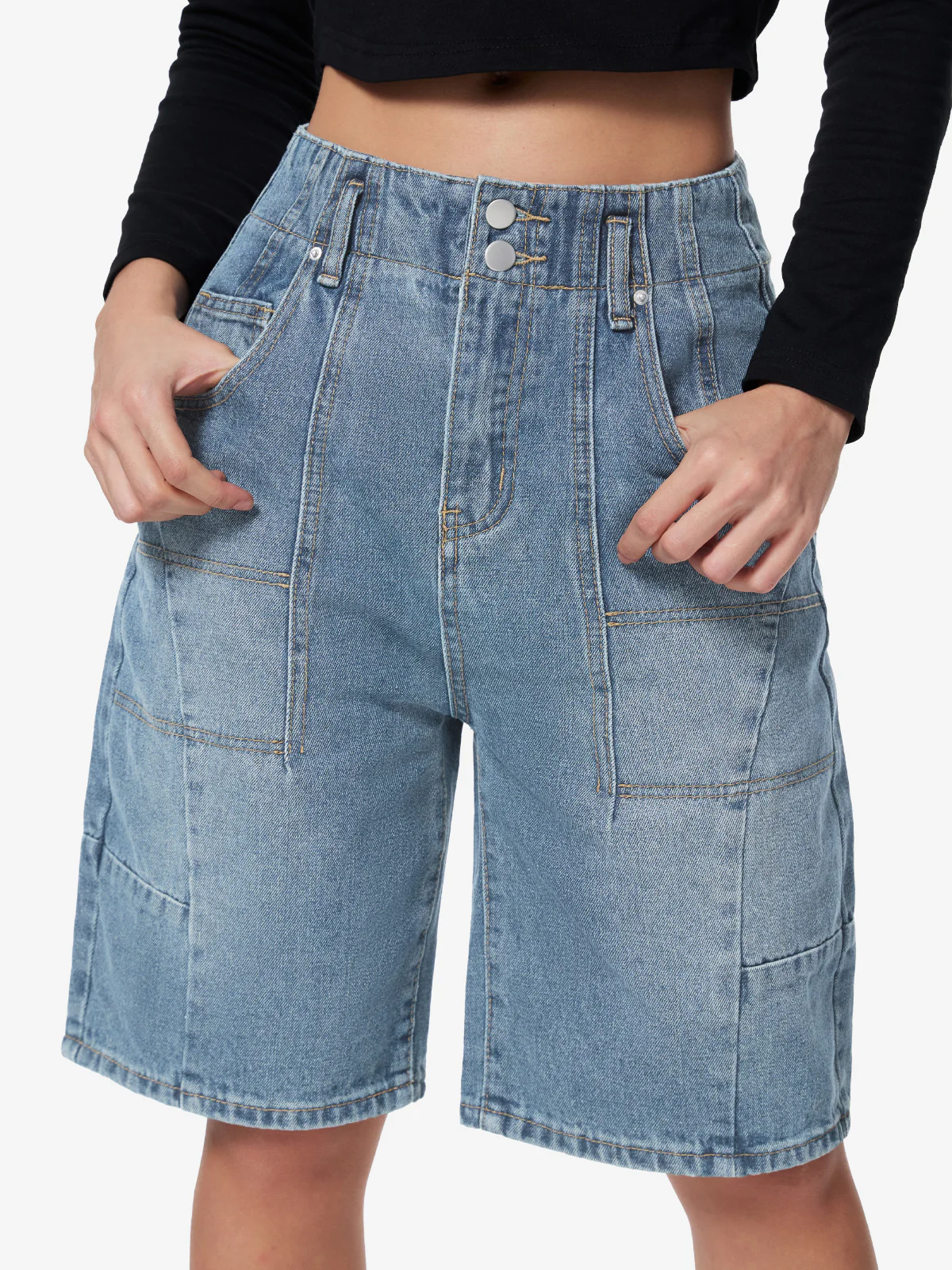 Personalized Pocket Denim Shorts - Image 8
