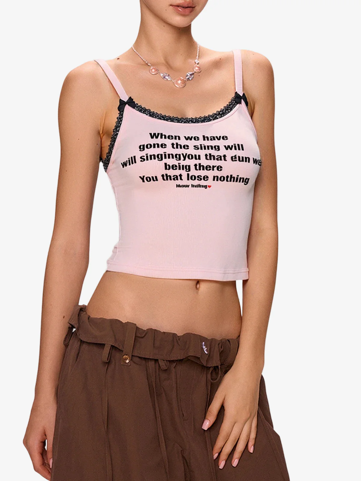 Pink Lace Cami Top