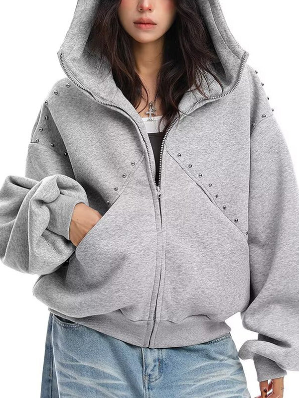 Pitbull Print Zipper Hoodie Jacket - Image 2