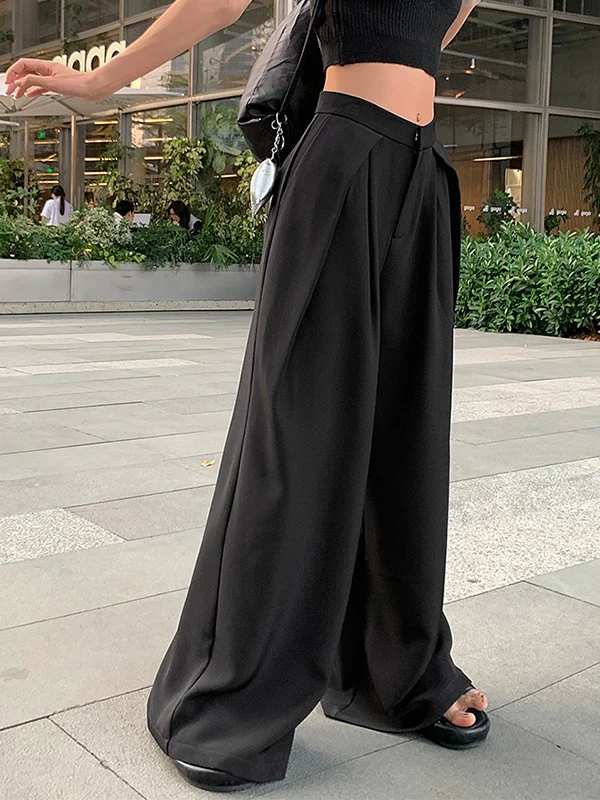 Pleated Baggy Black Tailored Pants - Image 4
