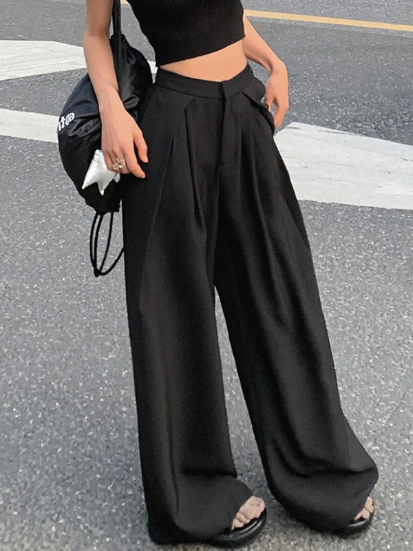 Pleated Baggy Black Tailored Pants - Image 5