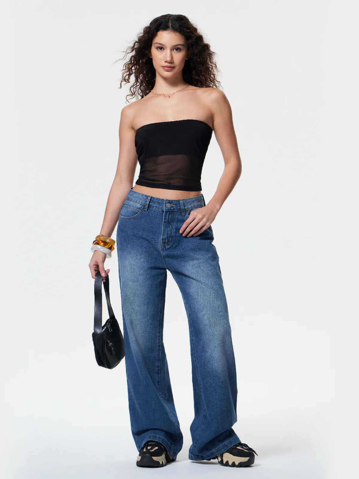 Pocket Design Blue Wash Boyfriend Jeans - Image 10