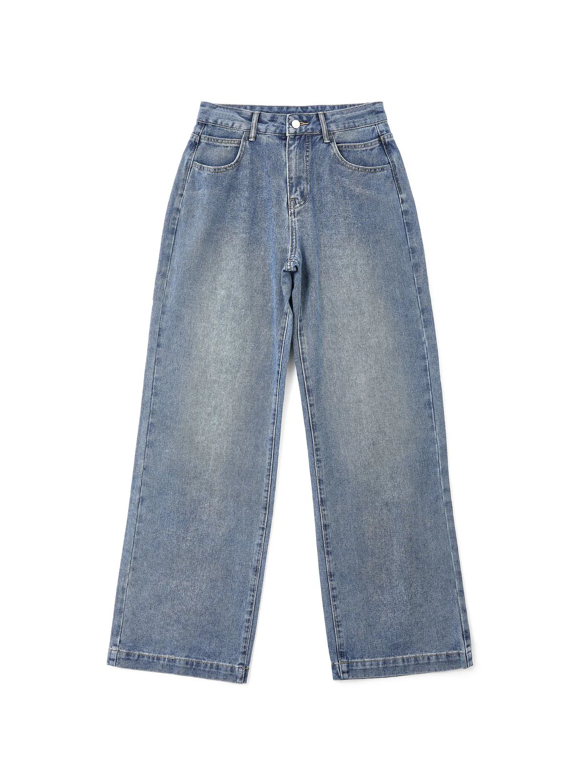 Pocket Design Blue Wash Boyfriend Jeans - Image 18