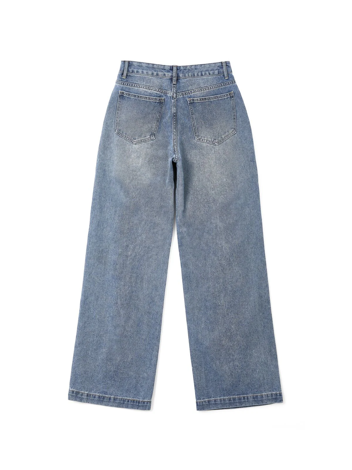 Pocket Design Blue Wash Boyfriend Jeans - Image 19