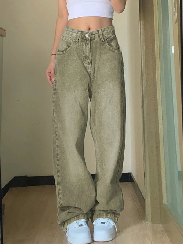 Pocket Design Blue Wash Boyfriend Jeans - Image 23