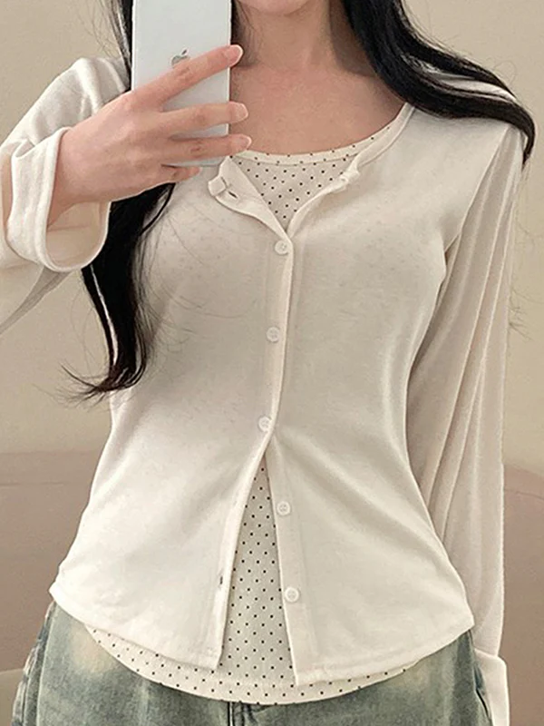 Polka Dot Print Long Sleeve Long Sleeve - Image 2