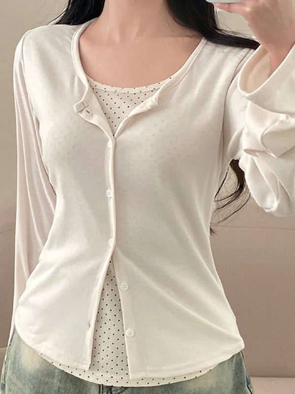 Polka Dot Print Long Sleeve Long Sleeve - Image 3