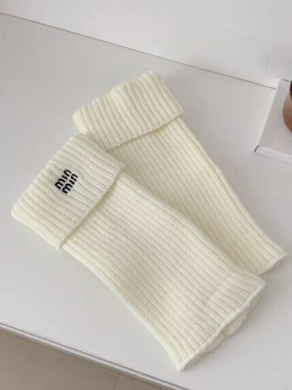 Preppy Letter Embroidery Print Leg Warmer