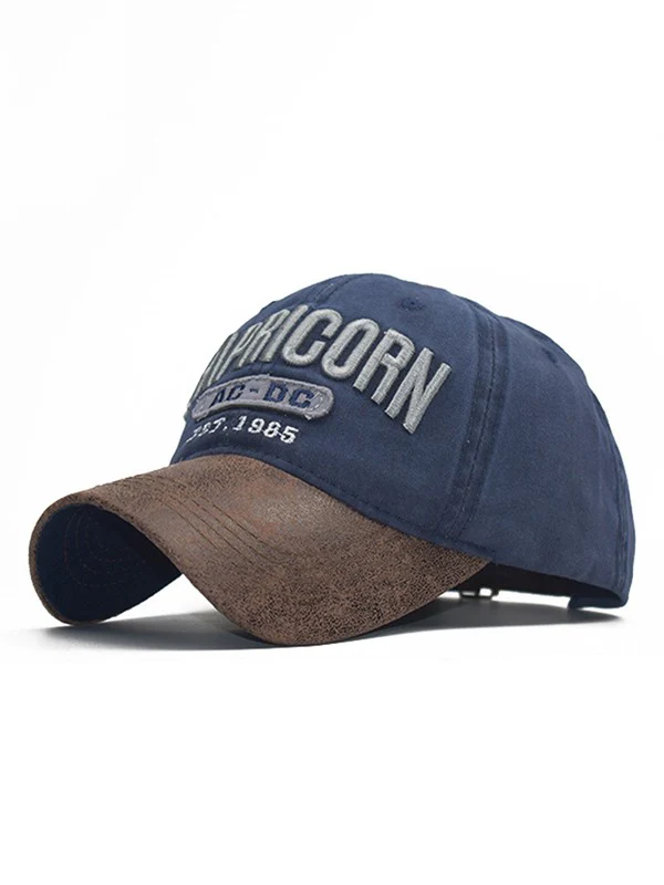 Pu Leather Paneled Embroidery Baseball Cap - Image 14