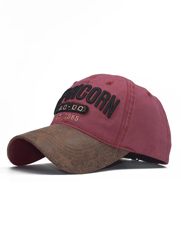 Pu Leather Paneled Embroidery Baseball Cap - Image 16
