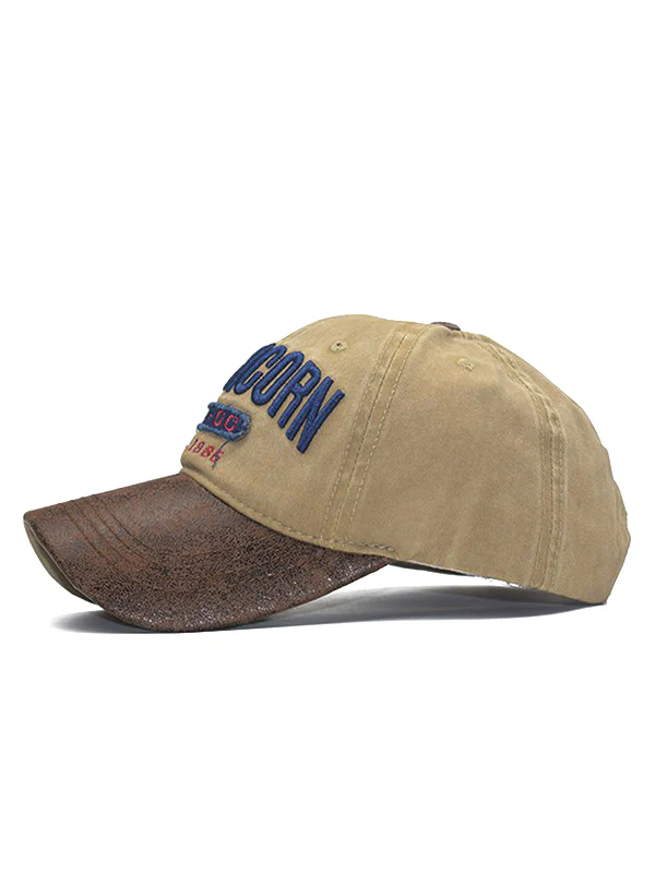 Pu Leather Paneled Embroidery Baseball Cap - Image 18