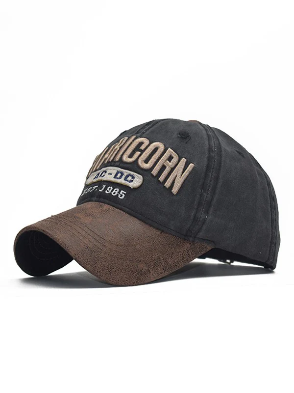 Pu Leather Paneled Embroidery Baseball Cap - Image 6