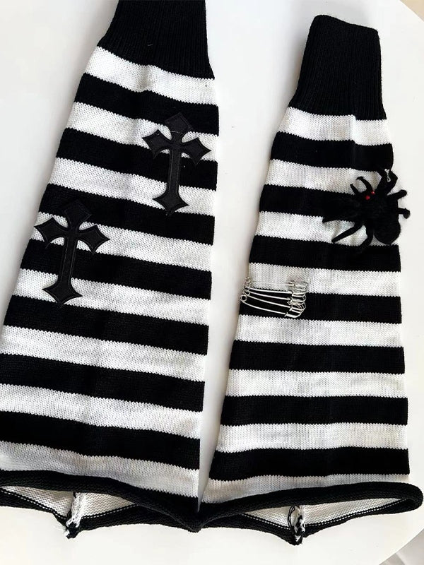 Punk Cross Striped Leg Warmer - Image 8